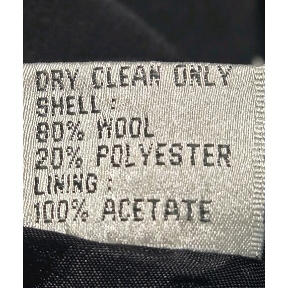 Vintage Emily Wool Tailored Car Coat 14W Academia Black Velvet Collar MOBWIFE - Picture 11 of 11